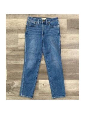 Madewell Stovepipe Jeans Magic Pockets Straight Leg Blue Denim Preppy Size 27